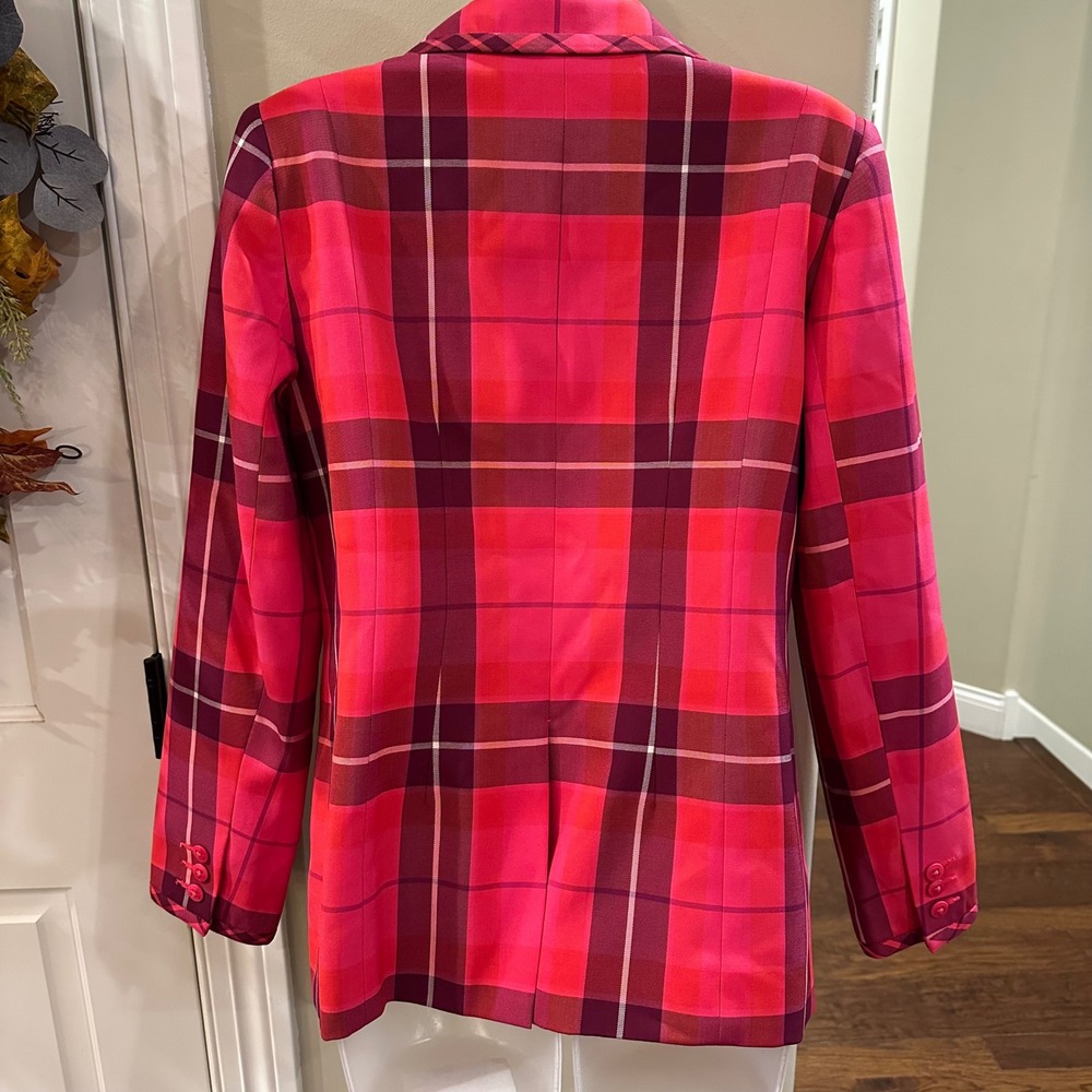 NWT Trina Turk Planet Blazer Sz 6 Plaid Career Business Party Statement Jacket - Picture 5 of 12